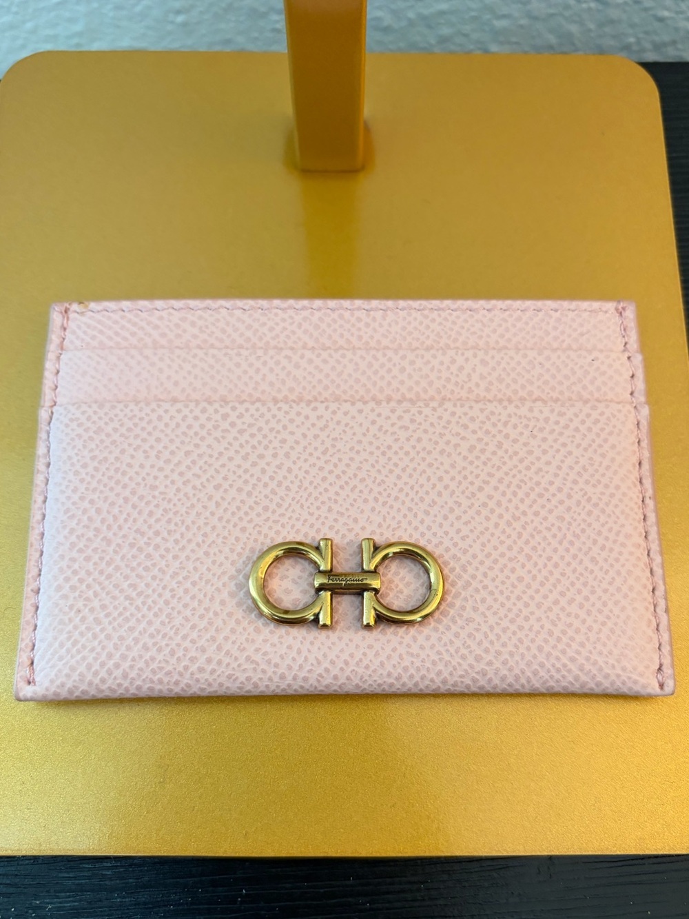 Ferragamo Gancini leather card case